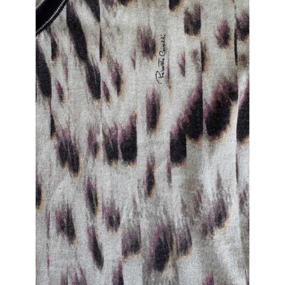 Roberto Cavalli Animal Leopard Print Cardigan Silk Cashmere IT 42 US 6 Luxury - Picture 12 of 14
